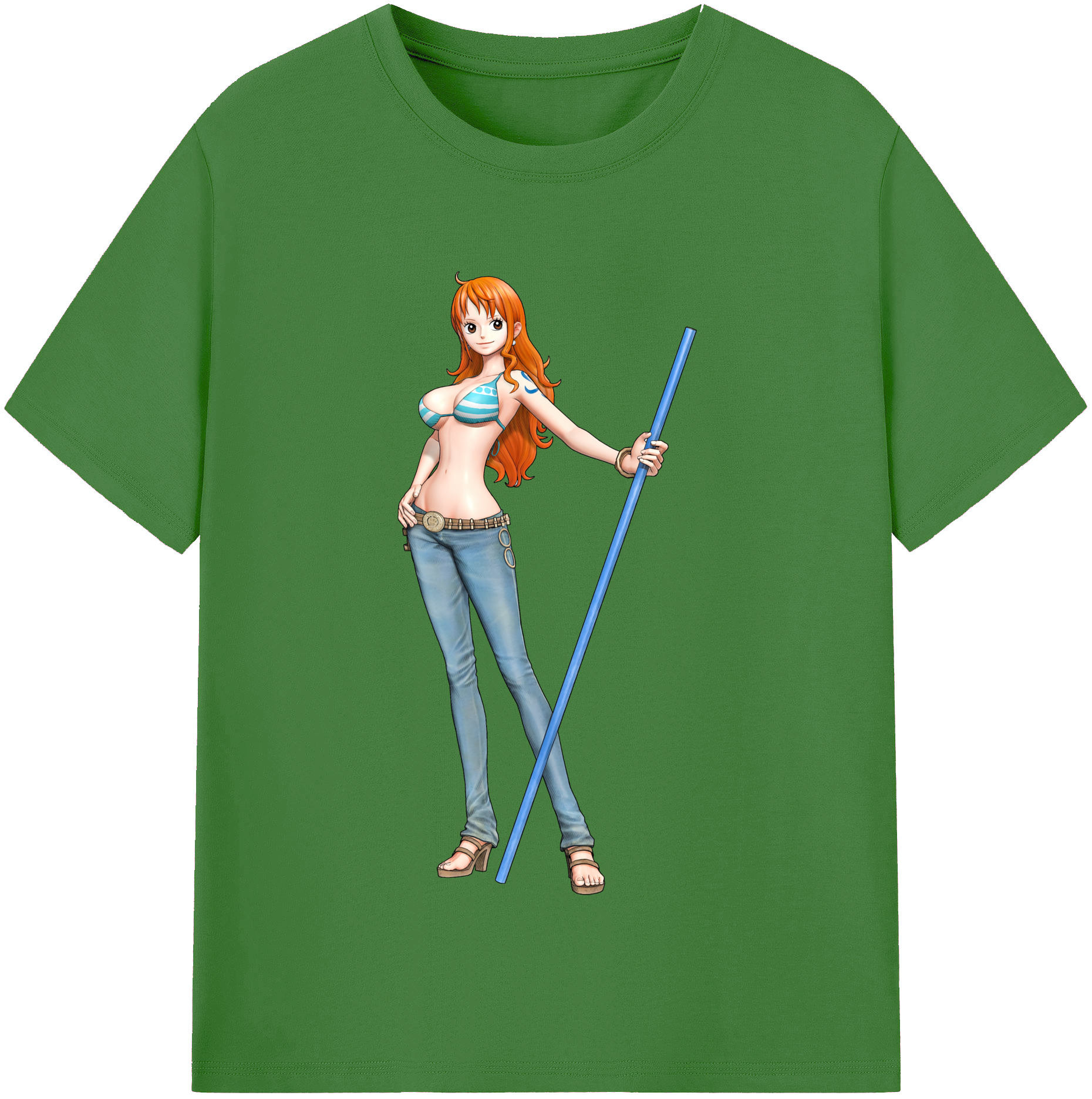 （画像用） ワンピース ナミ ONE PIECE Nami レディースカジュアルプリントTシャツ（綿100％）